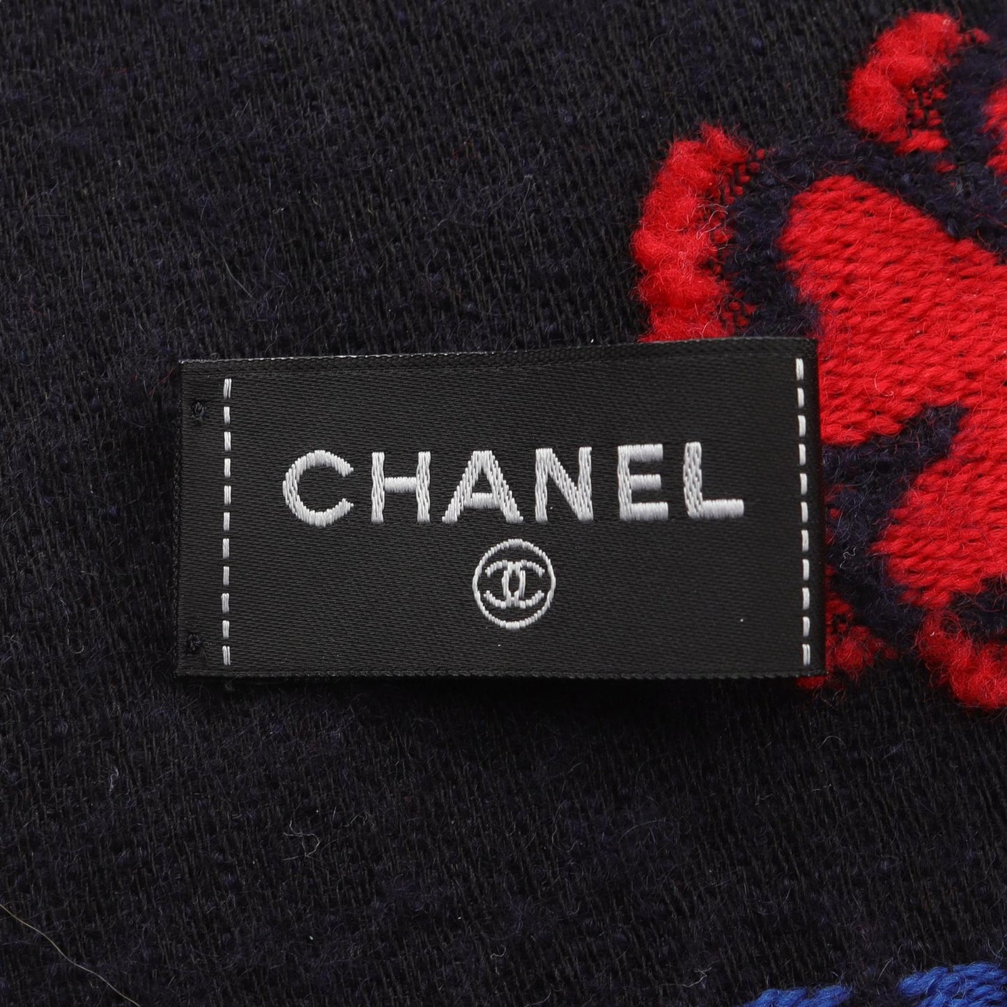 Chanel Coco Mark Camellia Wool Silk Cashmere Stole
