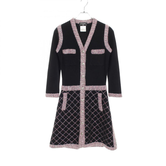Chanel Camellia Button Silk Cashmere Dress
