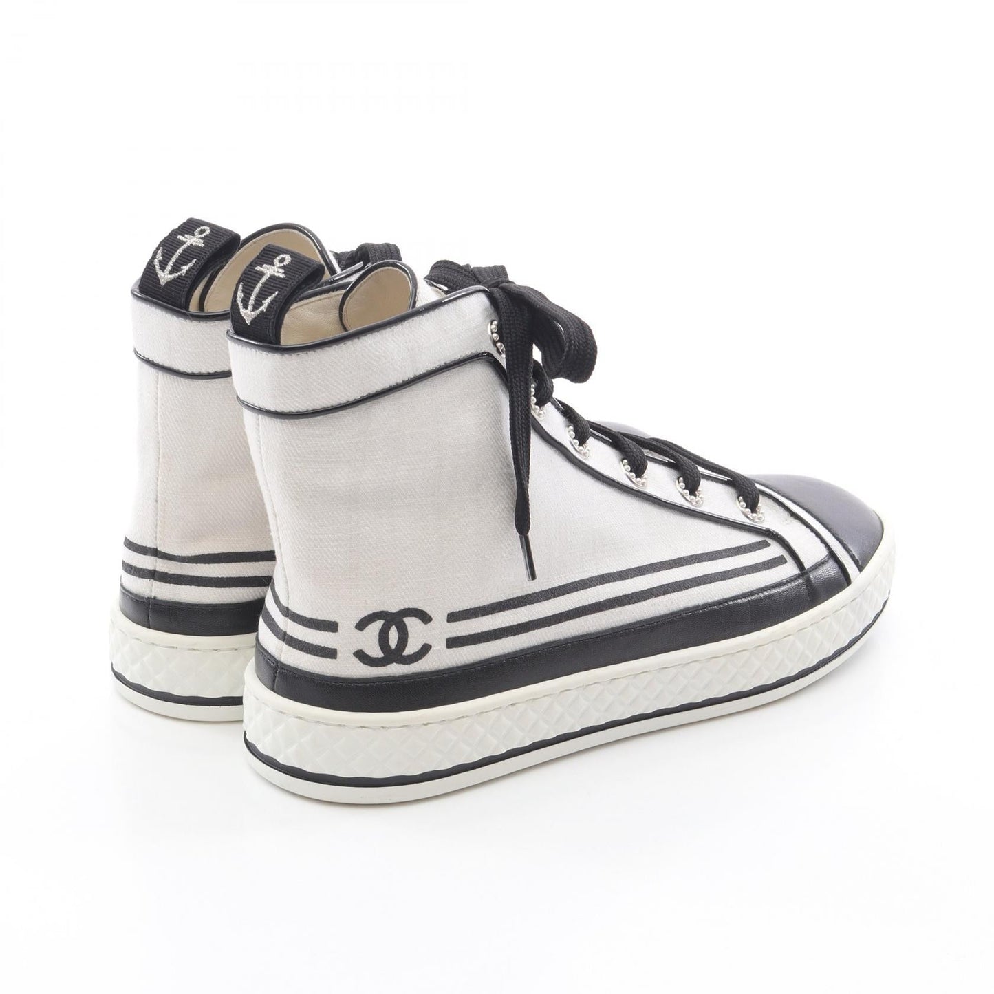 Chanel Coco Mark Canvas Leather Sneakers