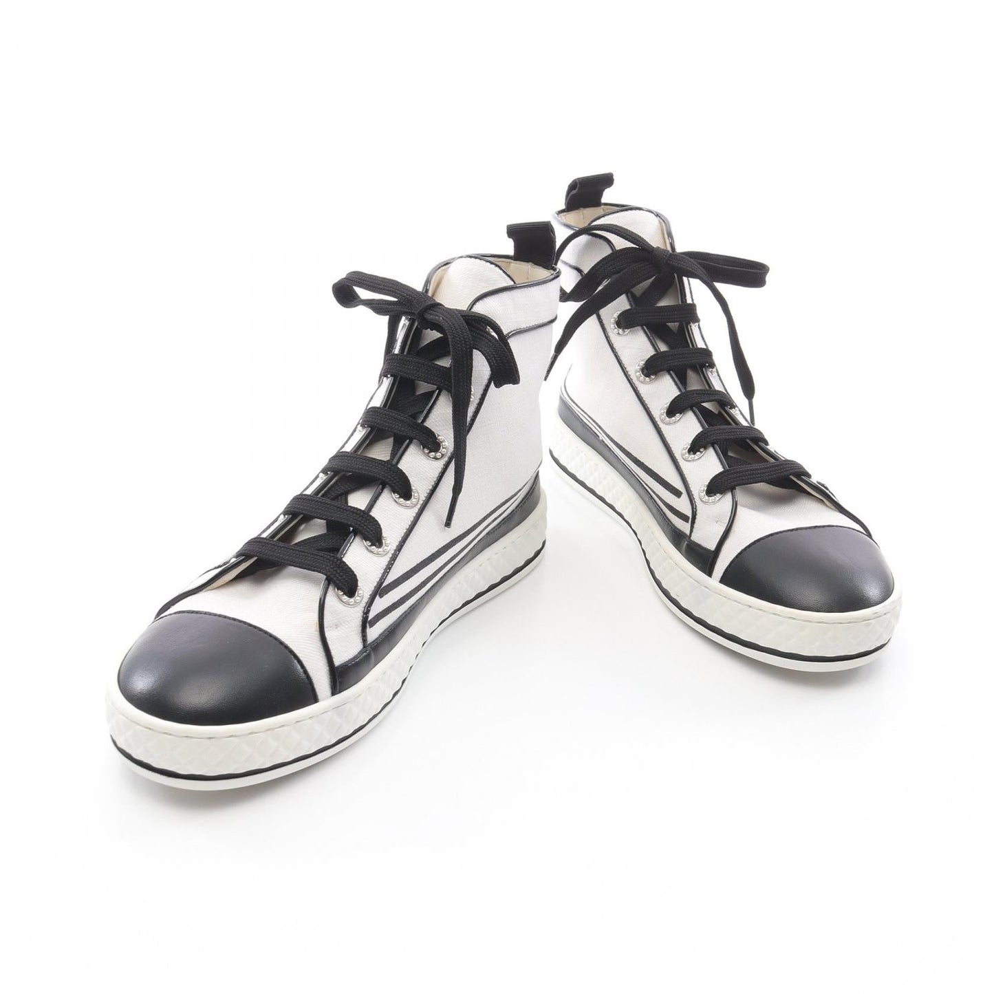 Chanel Coco Mark Canvas Leather Sneakers