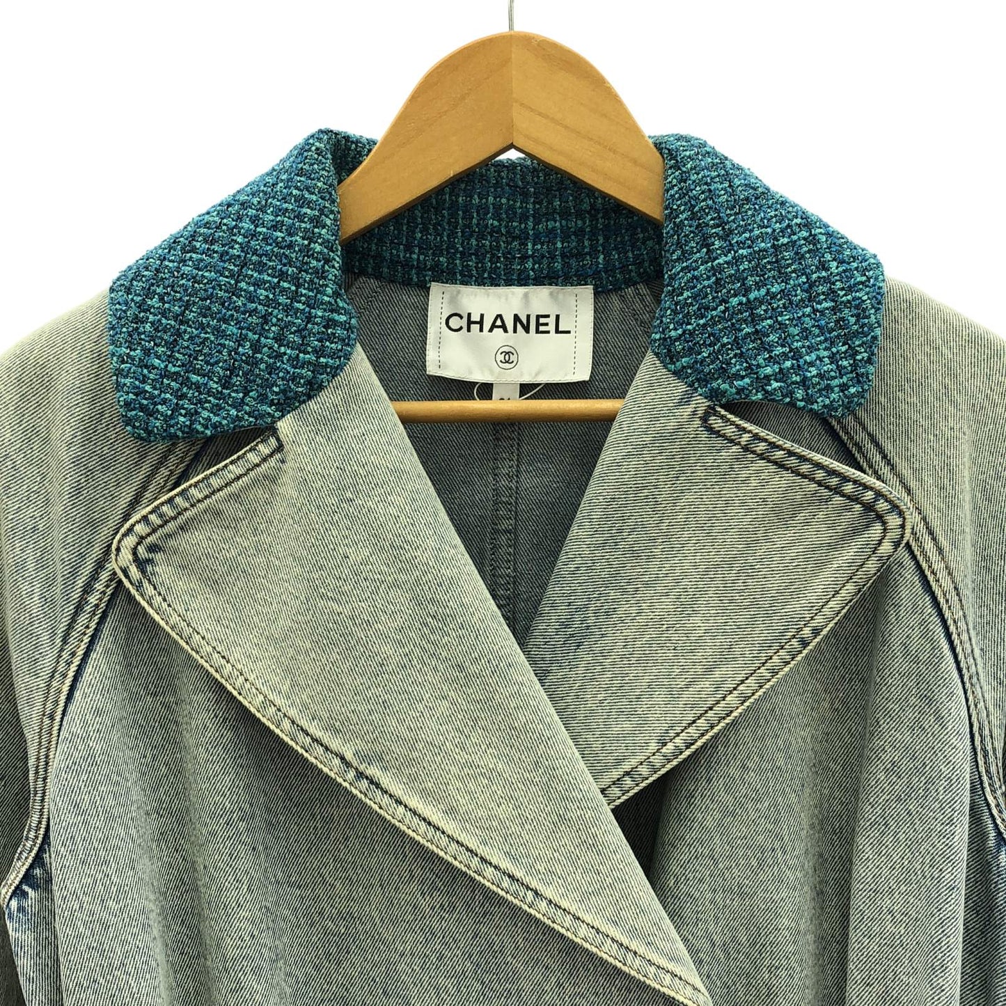 Chanel Denim Trench Coat Denim Outerwear