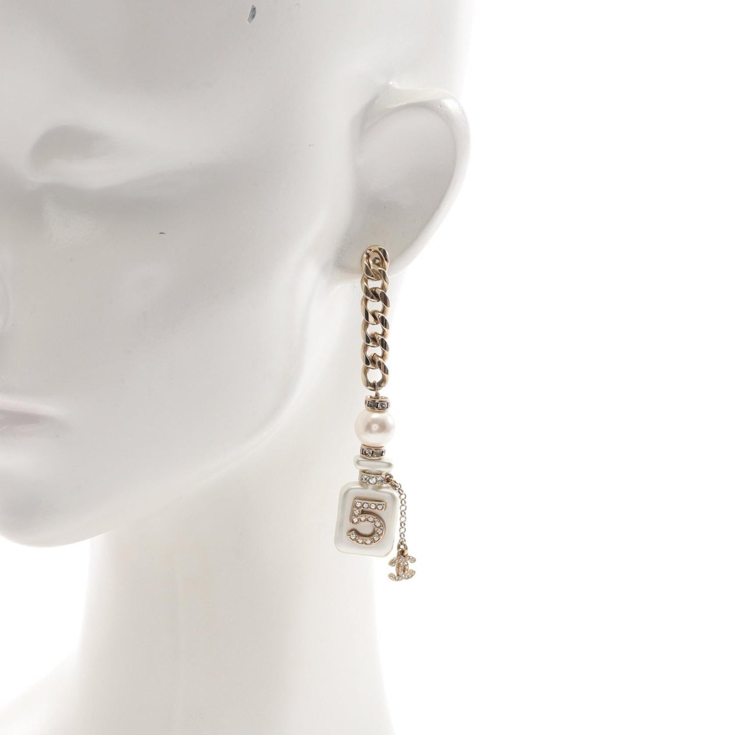 Chanel Coco Mark No.5 Earrings Pearl Rhinestone Earrings