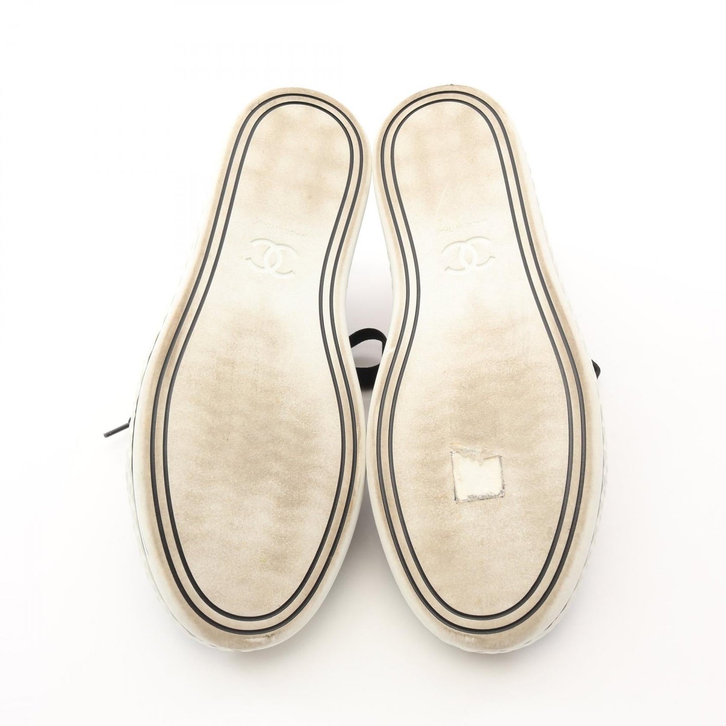 Chanel Coco Mark Canvas Leather Sneakers