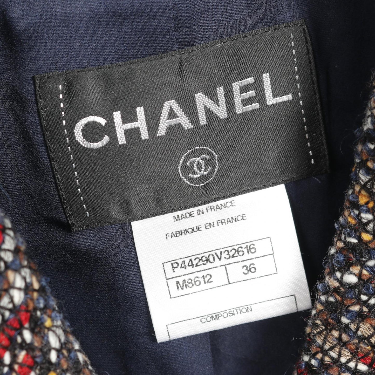 Chanel Coco Mark Button Tweed Wool Nylon Alpaca Outerwear