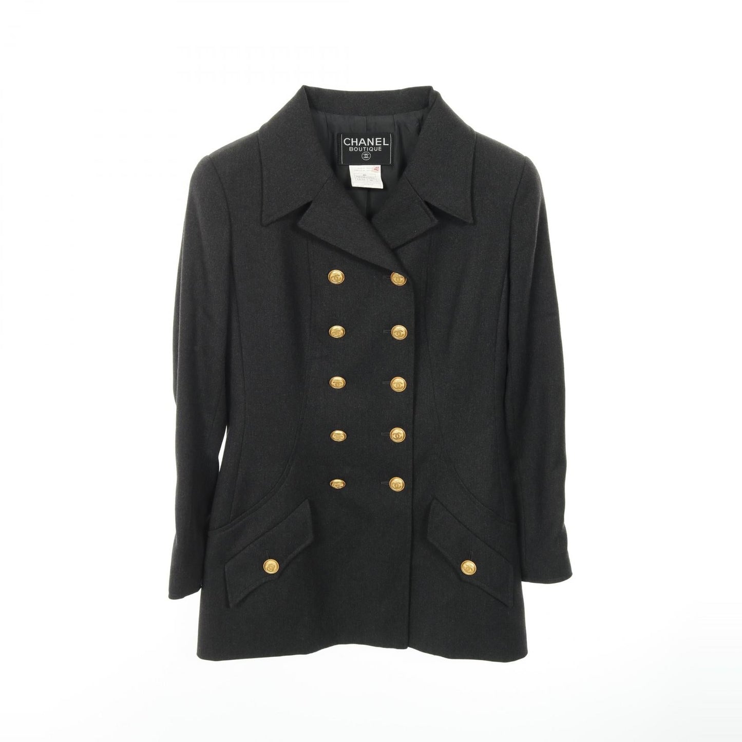 Chanel Coco Mark Button Wool Tailored Jacket