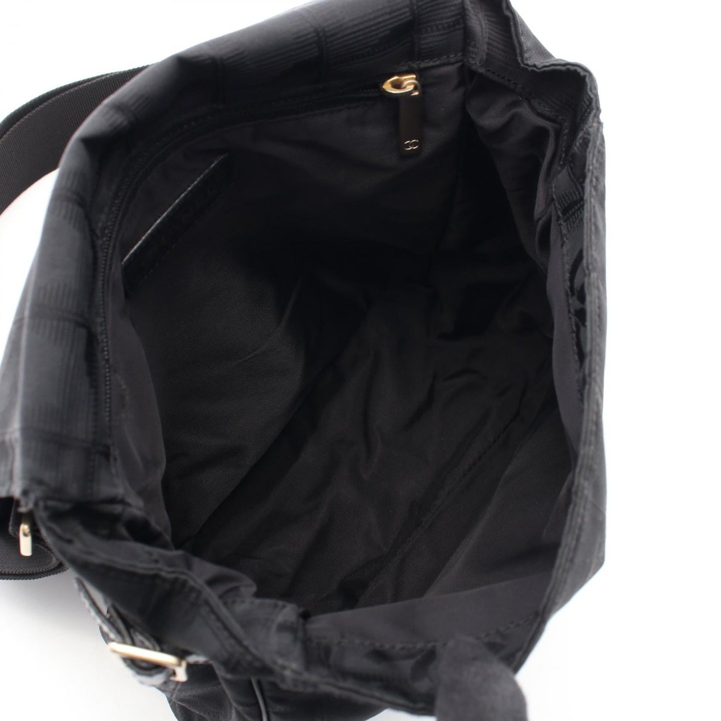Chanel New Travel Line Leather Nylon Canvas Shoulder Bag