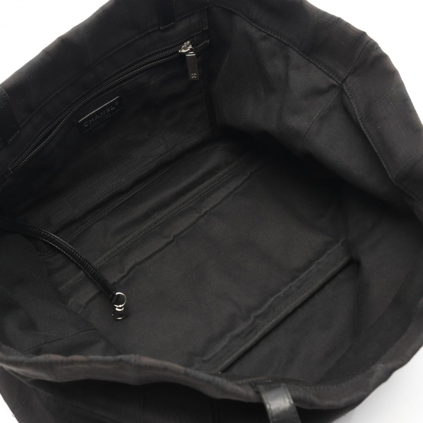 Chanel New Travel Line Leather Nylon Canvas Tote Bag
