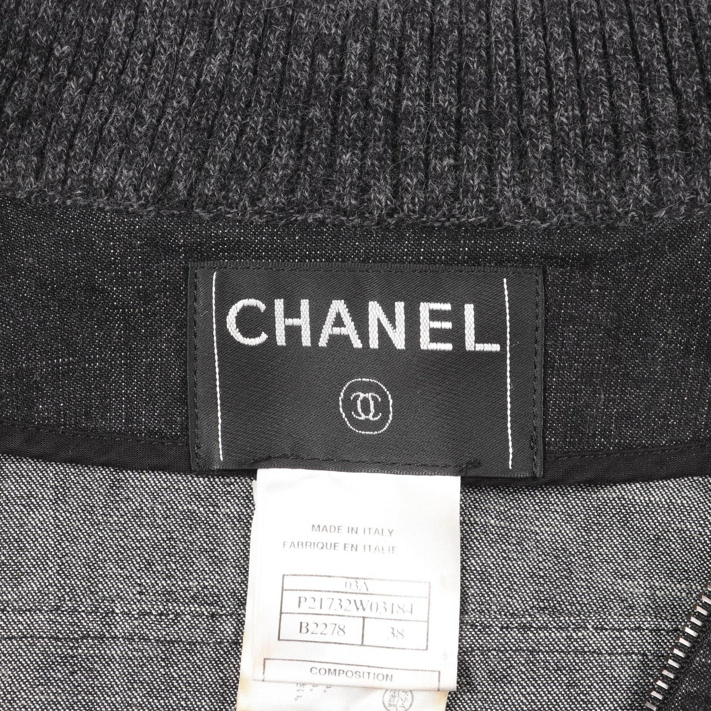 Chanel Coco Mark Button Wool Cotton Denim Jacket