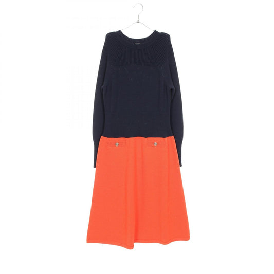 Chanel Coco Mark Button Wool Dress