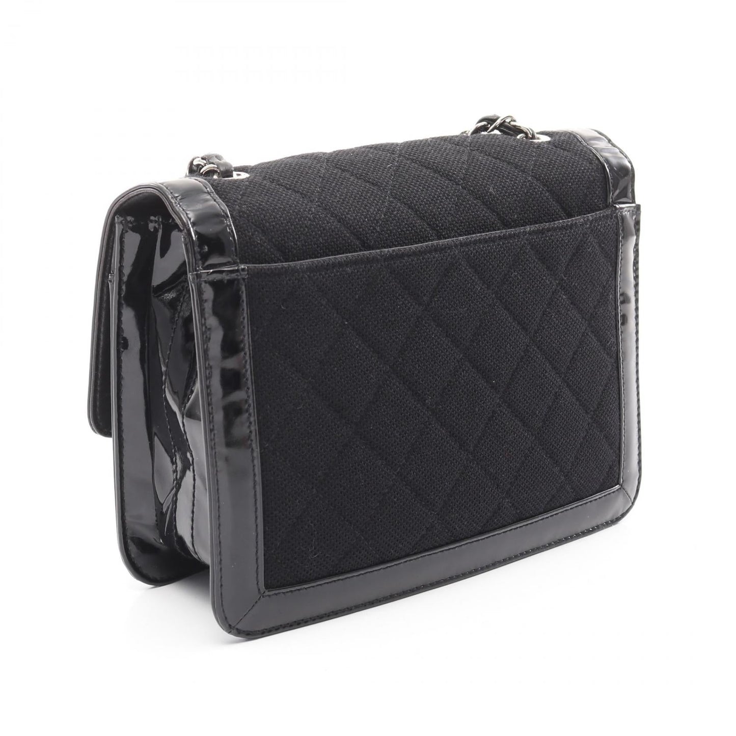 Chanel 2.55 Matelasse Canvas Patent Leather Shoulder Bag