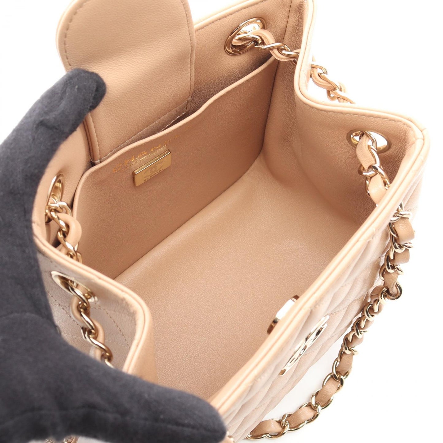 Chanel Mini Chain Bucket Lambskin Shoulder Bag