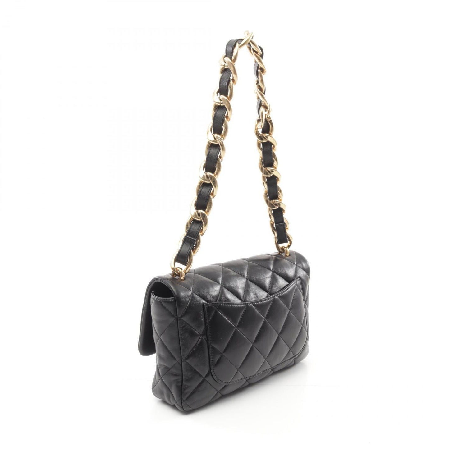 Chanel Lambskin Large Flap Shoulder Bag Black