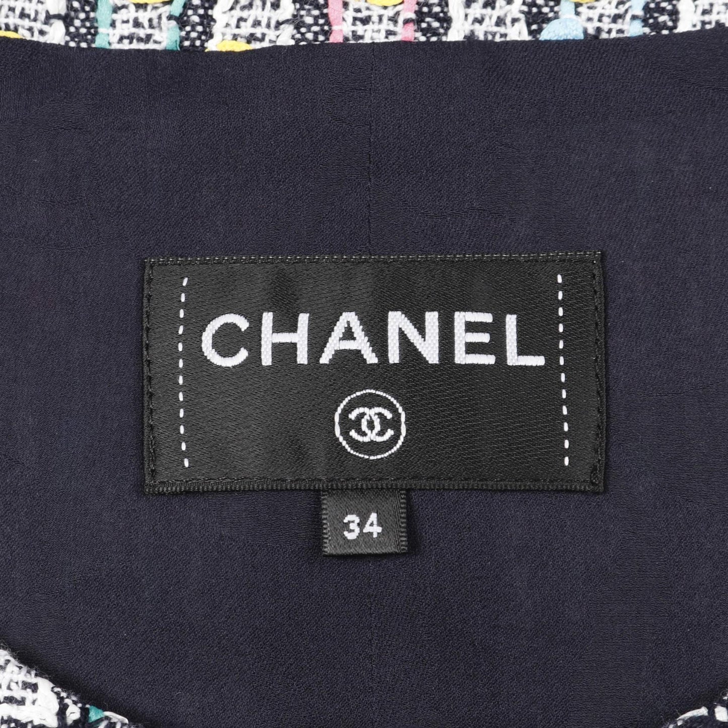 Chanel Coco Mark Button Cotton Nylon Long Gilet