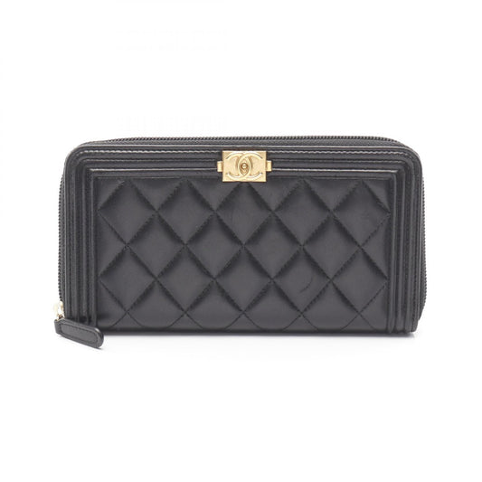 Chanel Boy Chanel Lambskin Long Wallet
