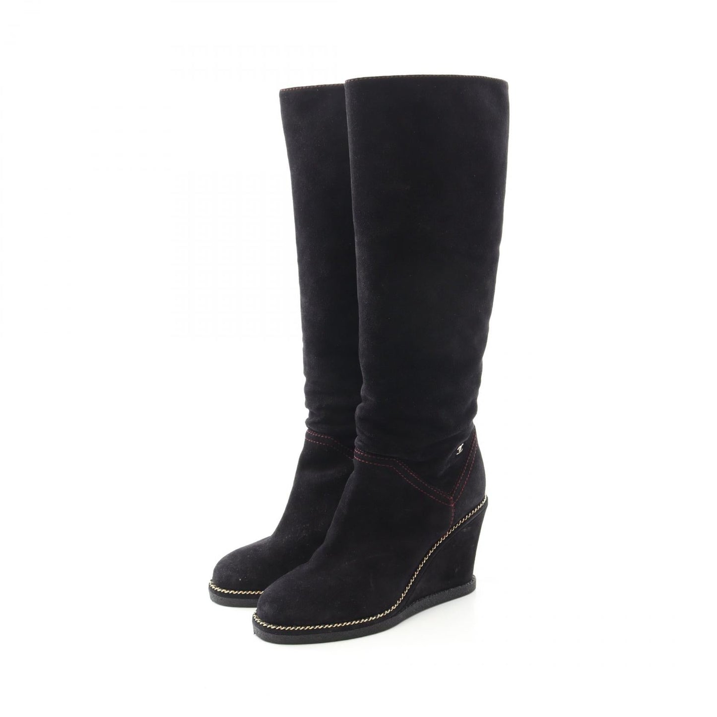 Chanel Coco Mark Suede Boots
