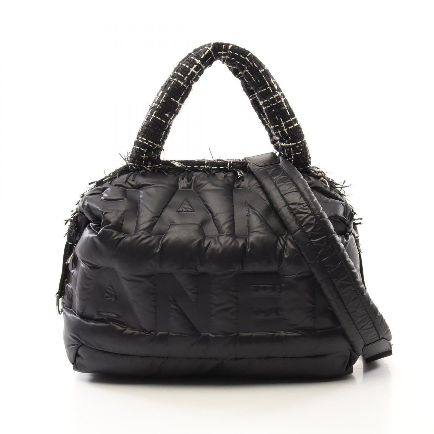 Chanel Doudoune Coco Neige Nylon Leather Fabric Tote Bag