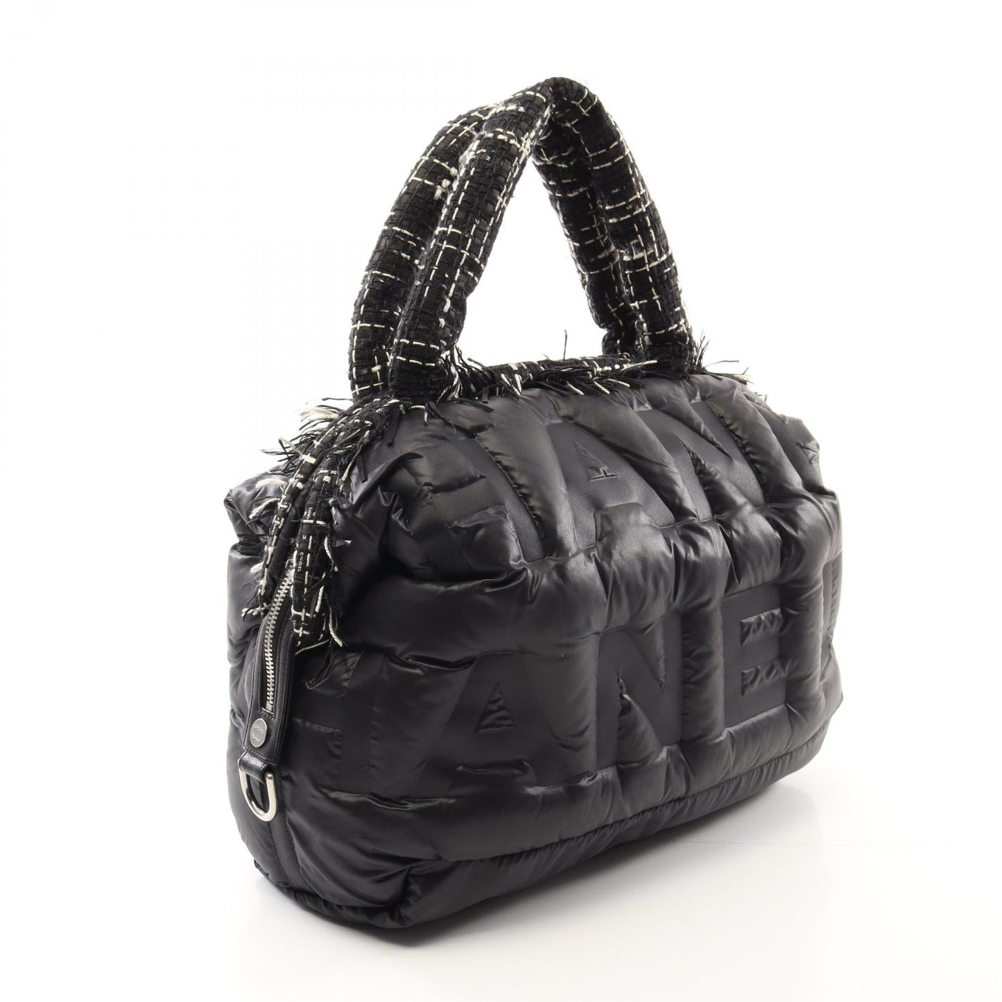 Chanel Doudoune Coco Neige Nylon Leather Fabric Tote Bag