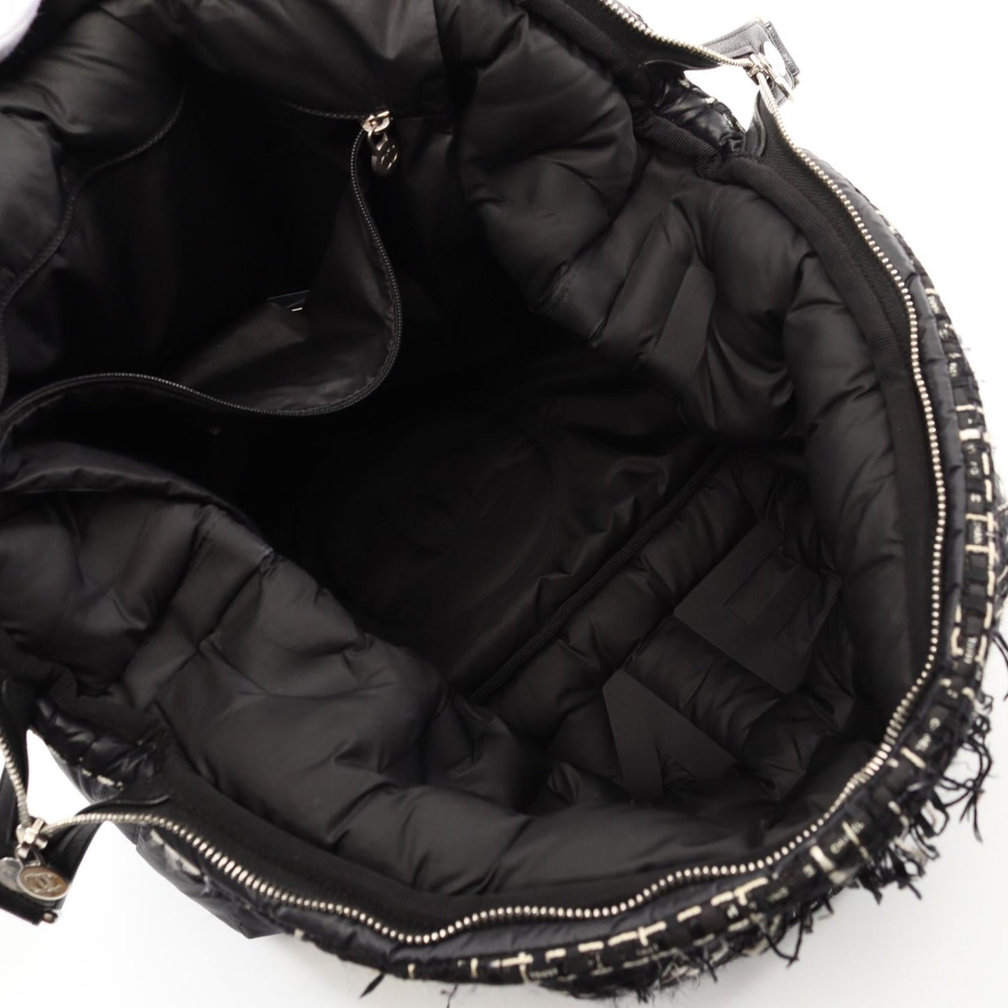 Chanel Doudoune Coco Neige Nylon Leather Fabric Tote Bag
