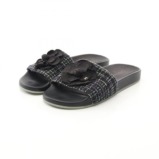 Chanel Camellia Fabric Rubber Sandals