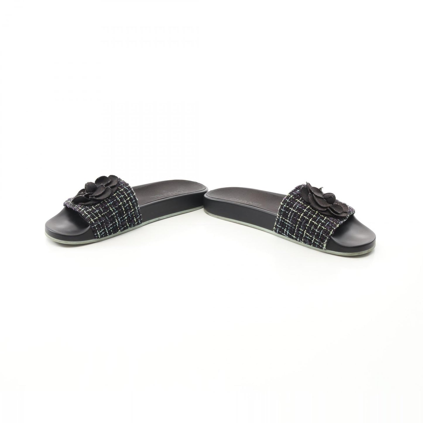 Chanel Camellia Fabric Rubber Sandals