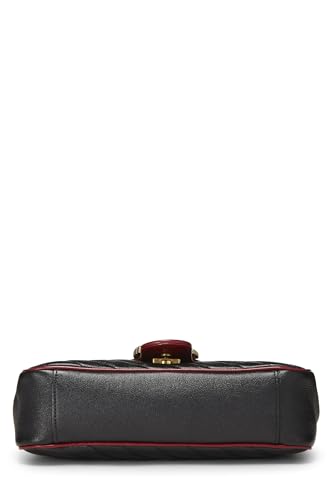 Gucci, Black Leather Torchon GG Marmont Shoulder Bag Small, Black