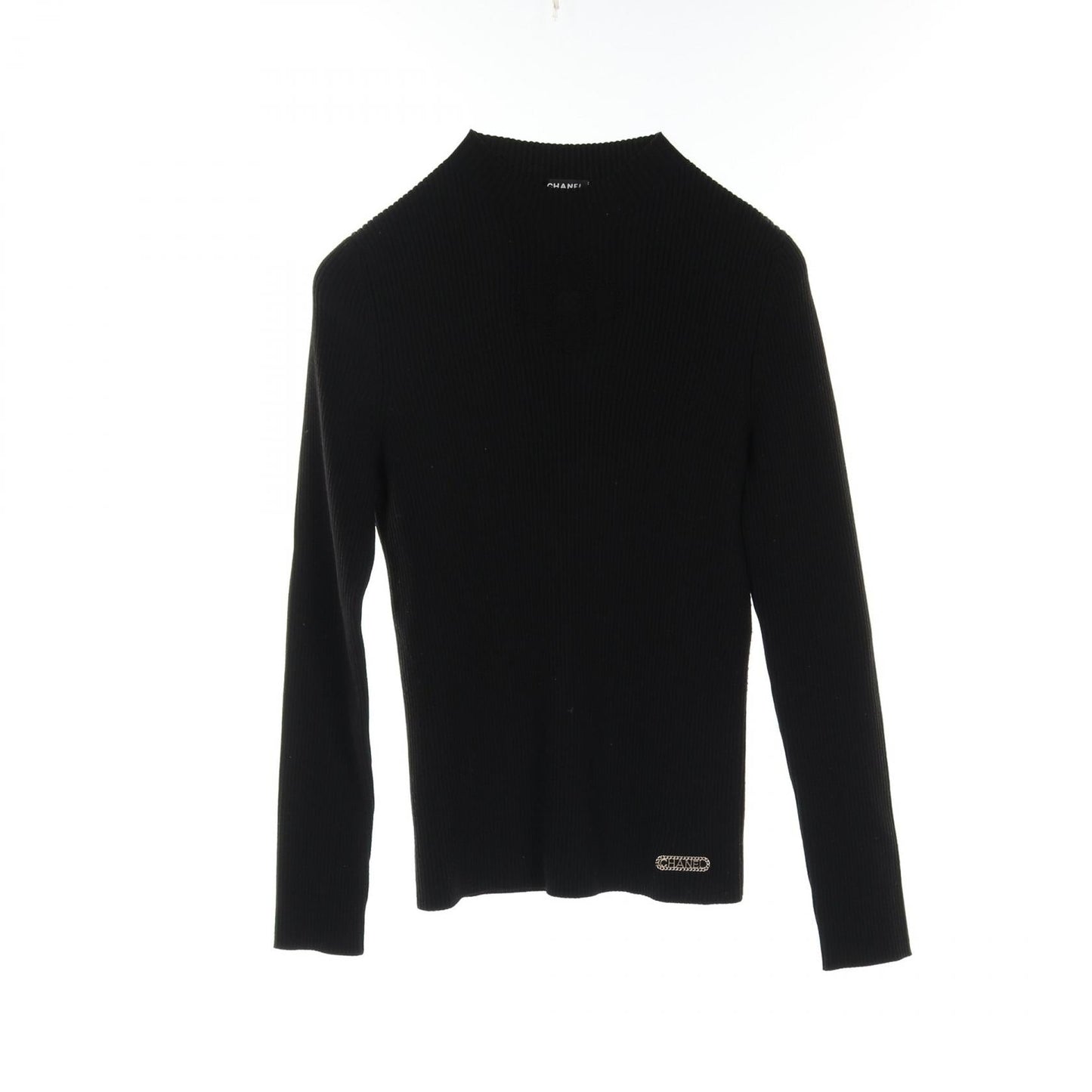 Chanel Coco Mark Clover Rayon Wool Knit Top