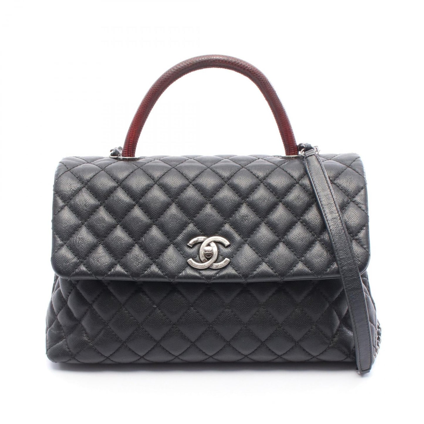 Chanel Coco Handle Caviar Skin Exotic Leather Handbag