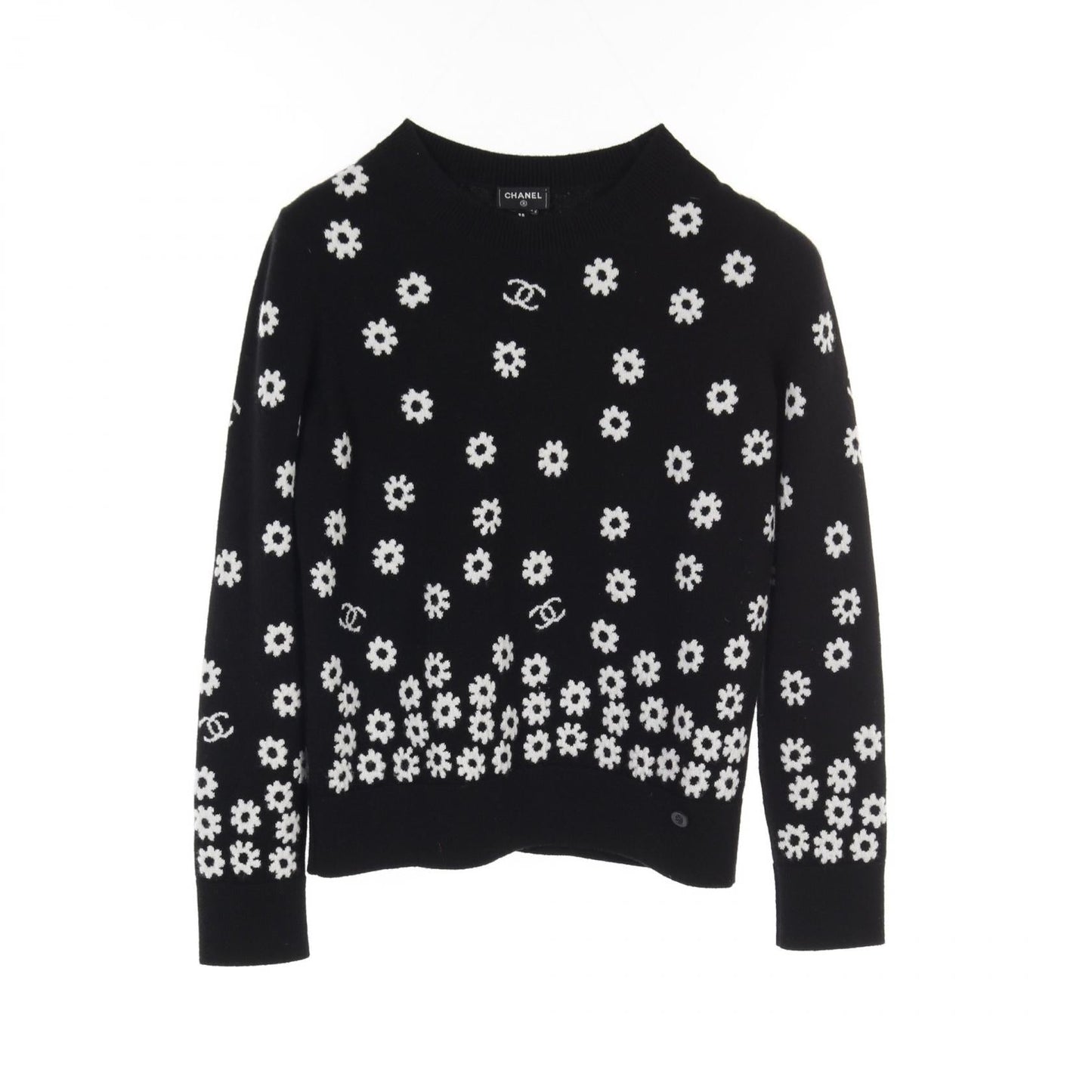 Chanel Coco Mark Daisy Cashmere Knit Top
