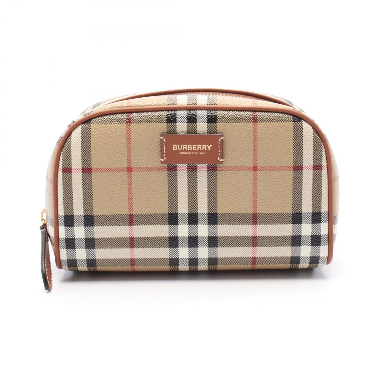 Burberry Check Travel PVC Coated Canvas Leather Pouch