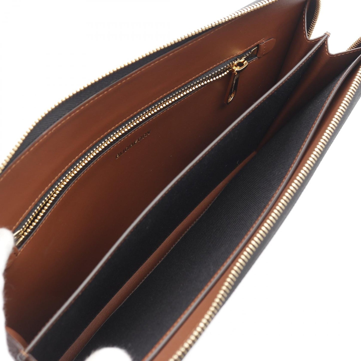 Burberry TB Monogram PVC Coated Canvas Leather Clutch Bag