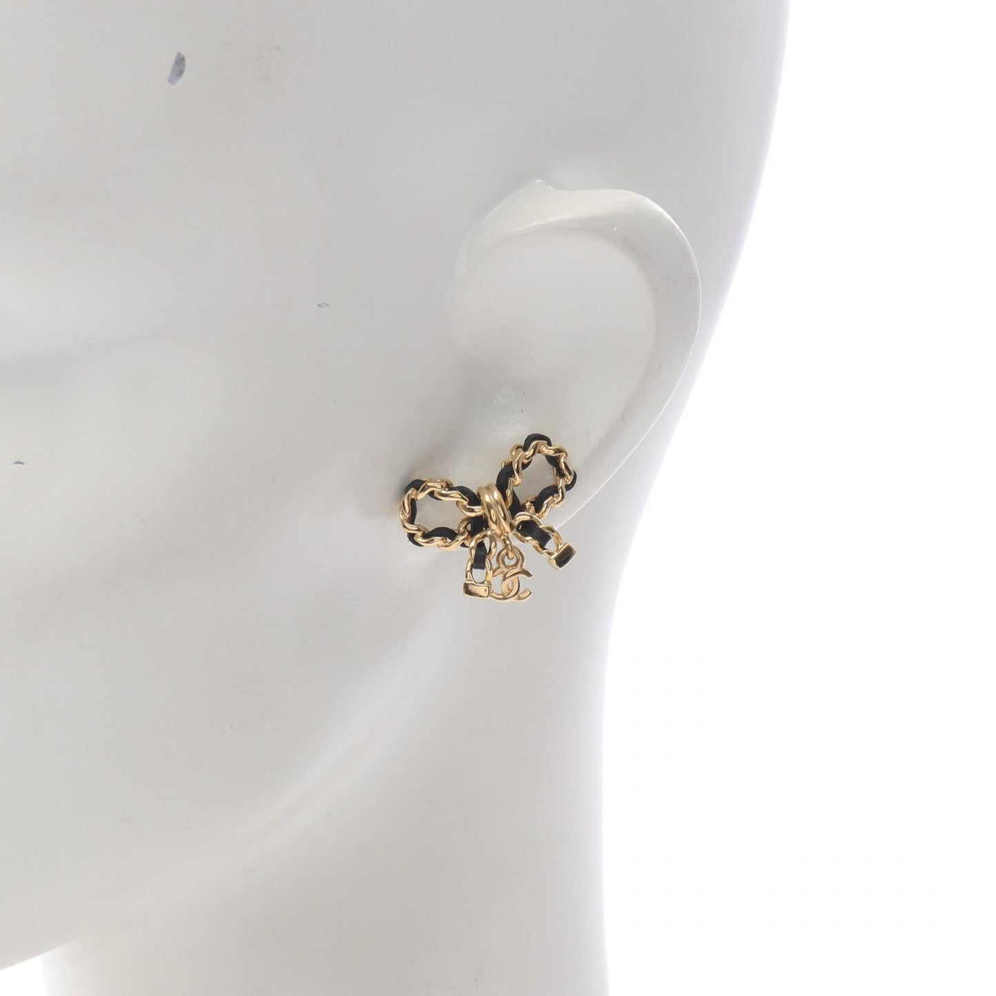 Chanel Coco Mark Ribbon Earrings