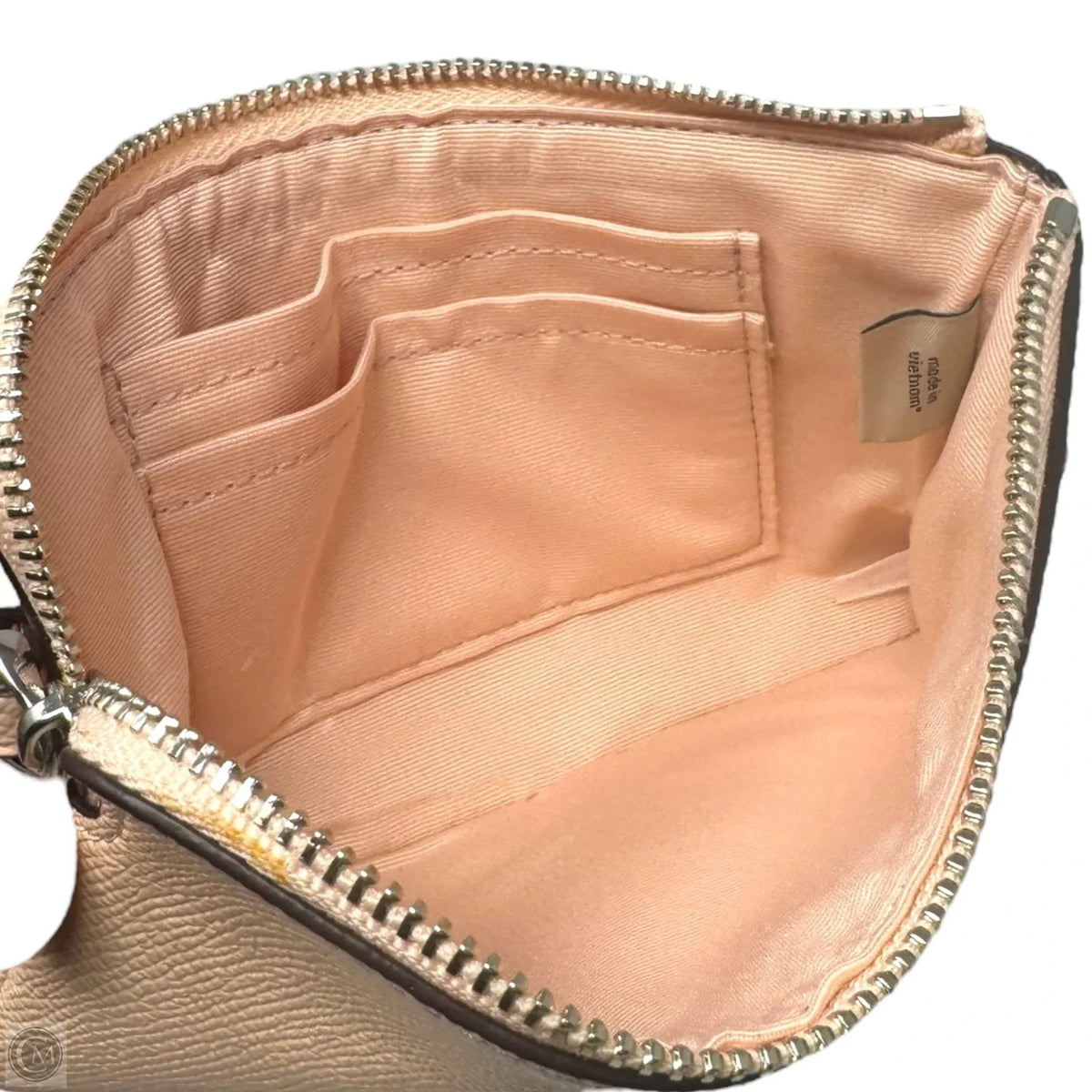 Corner Zip Wristlet Designer By Coach, Size: Small