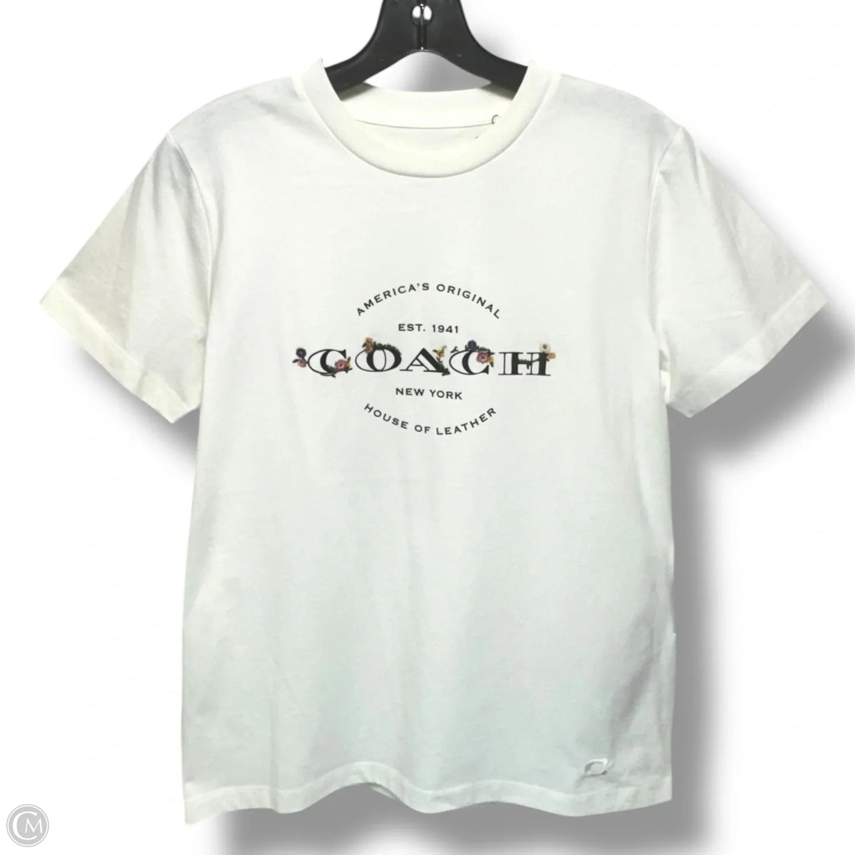 Logo Graphic T-Shirt Designer By Coach In Cream, Size: XS