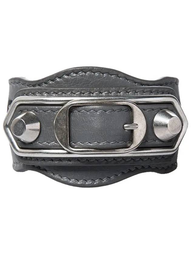Luxury Balenciaga  Giant Silver Buckle Bracelet Grey