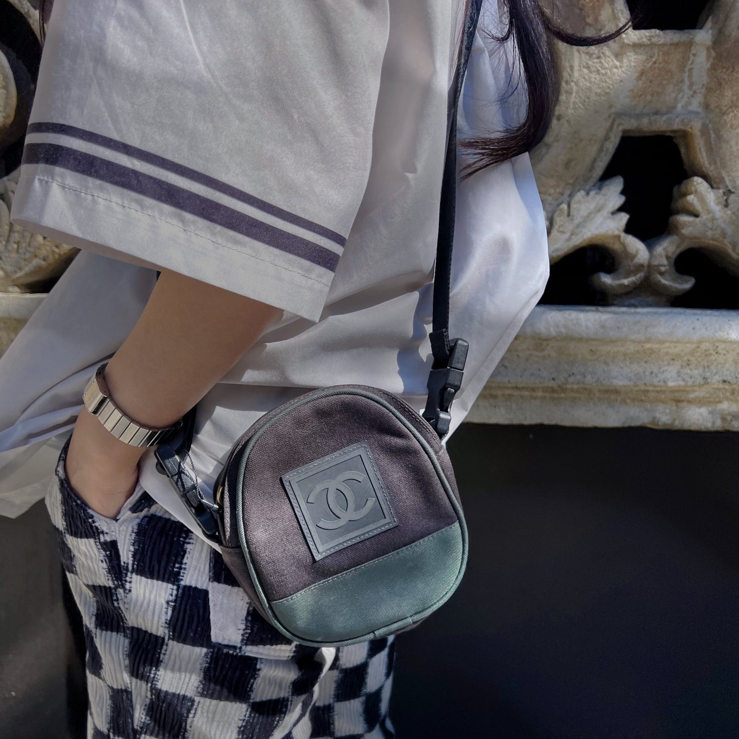 Chanel Sports Line logo patch crossbody/ belt Bag