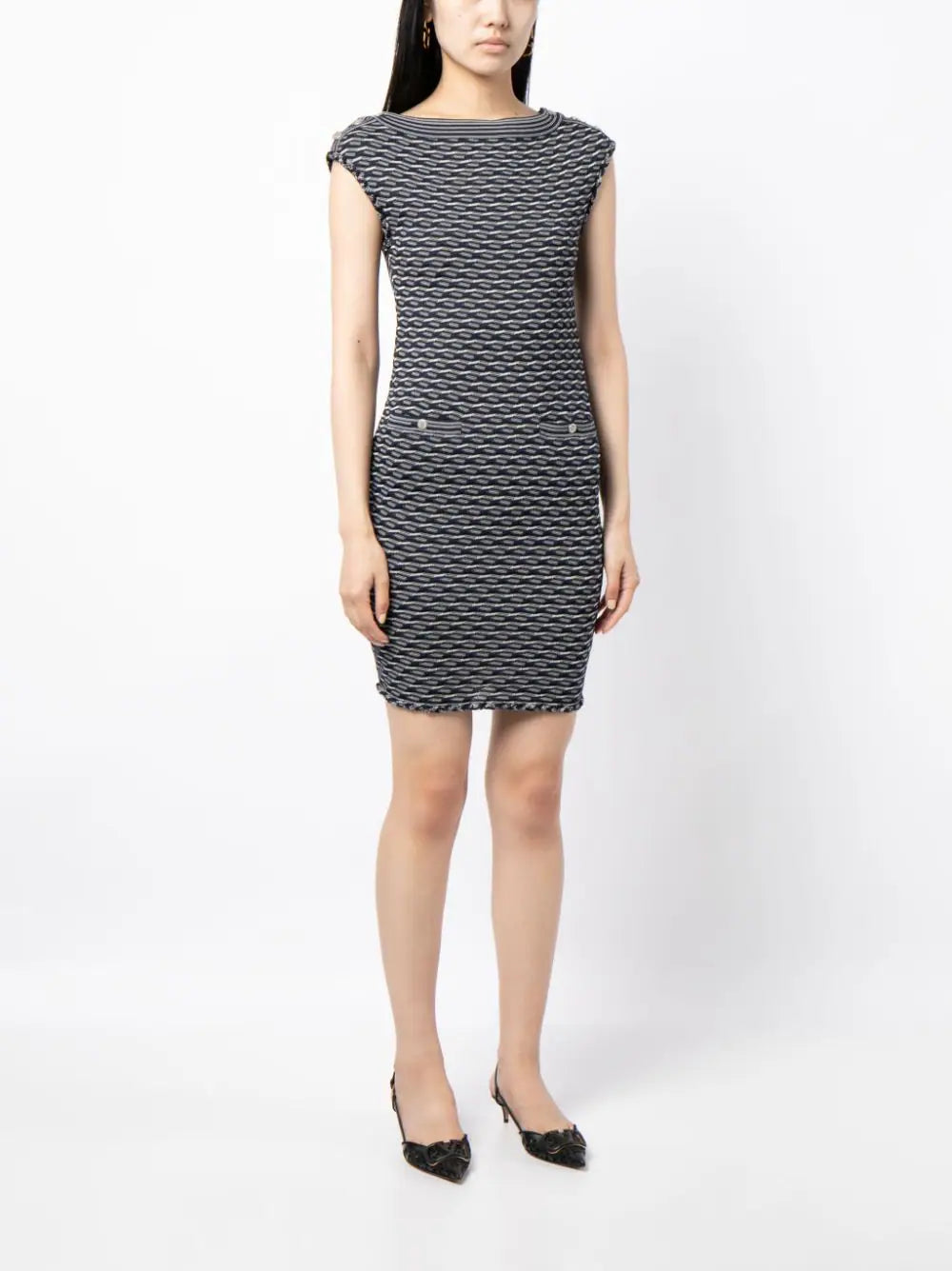 Jacquard Boat-Neck Dress