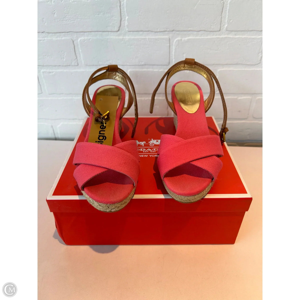 Sandals Designer By Coach In Pink, Size: 7