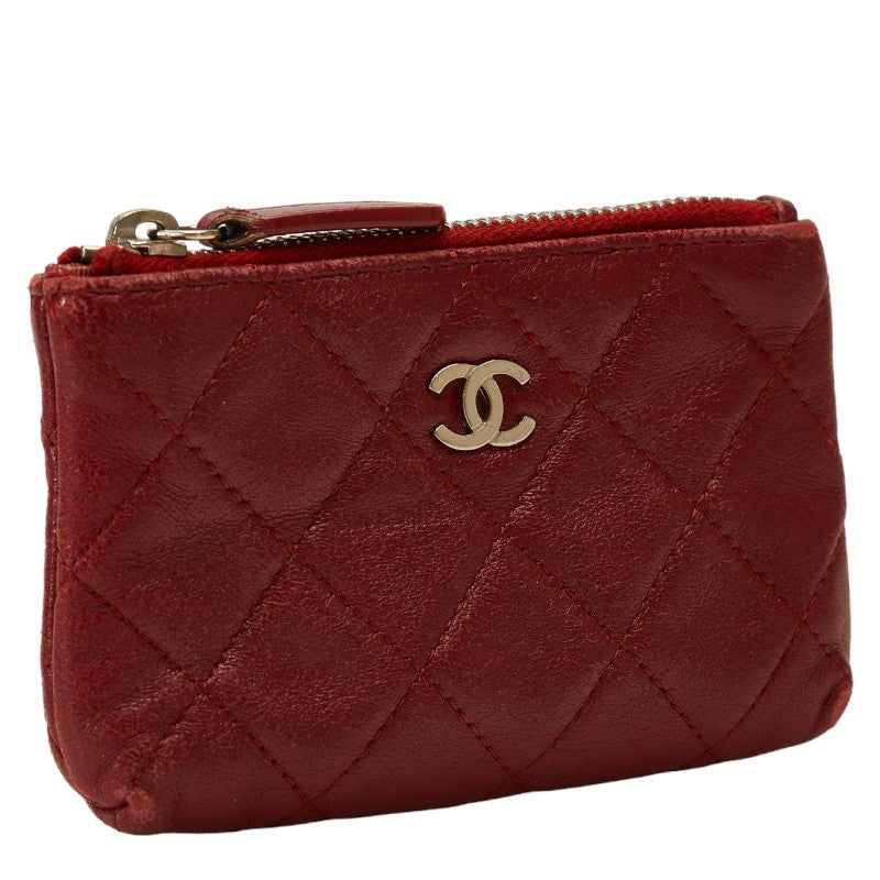 Chanel Matrases Cocomark Coin Cases Wine Red  Leather  CHANEL