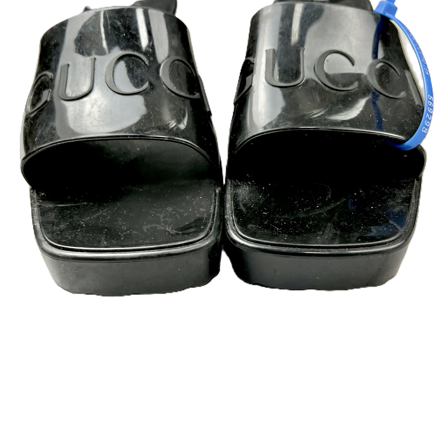 Black Sandals Luxury Designer By Gucci, Size: 7.5