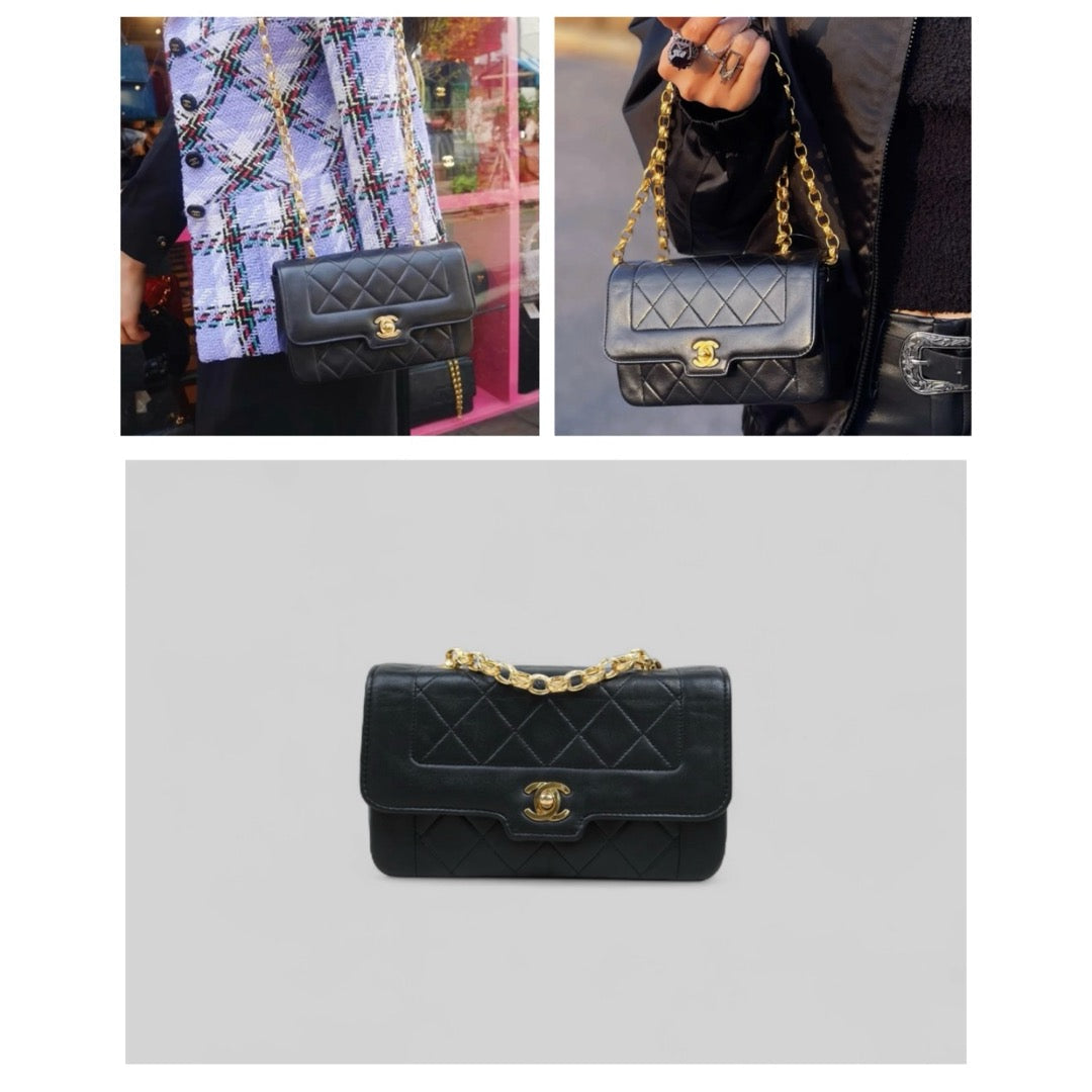 Good ( Rank AB)｜ CHANEL Matrasse Diana  Lamb Skin  Chain Bag Made in 1989-1991Year｜25050223