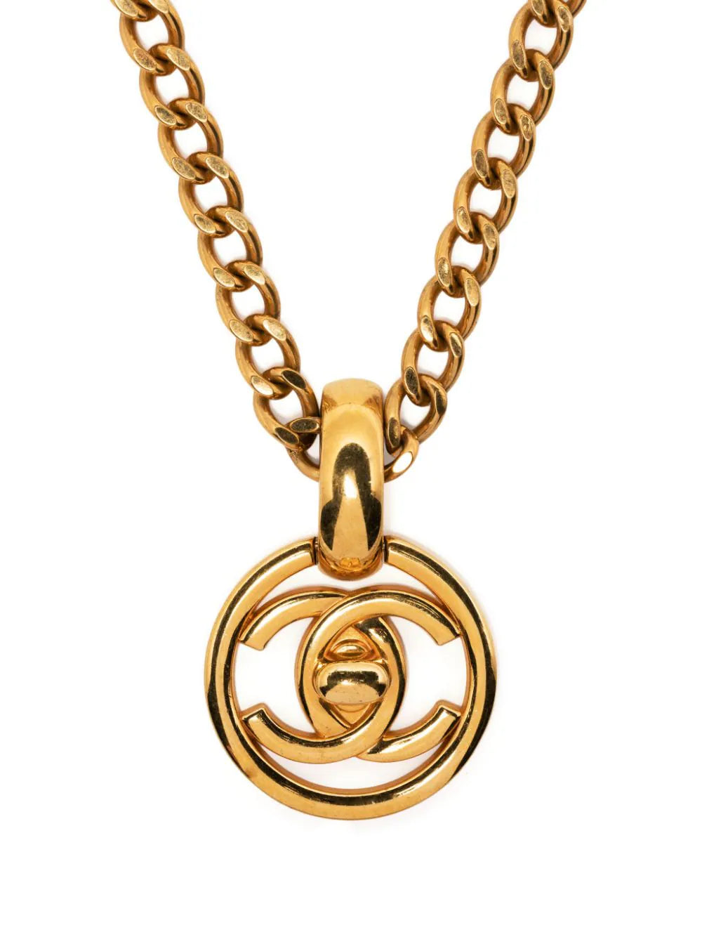 1997 CC Turn-lock Pendant Chain Necklace