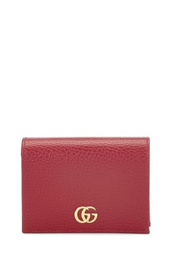 Gucci, Red Leather GG Marmont Card Cse, Red