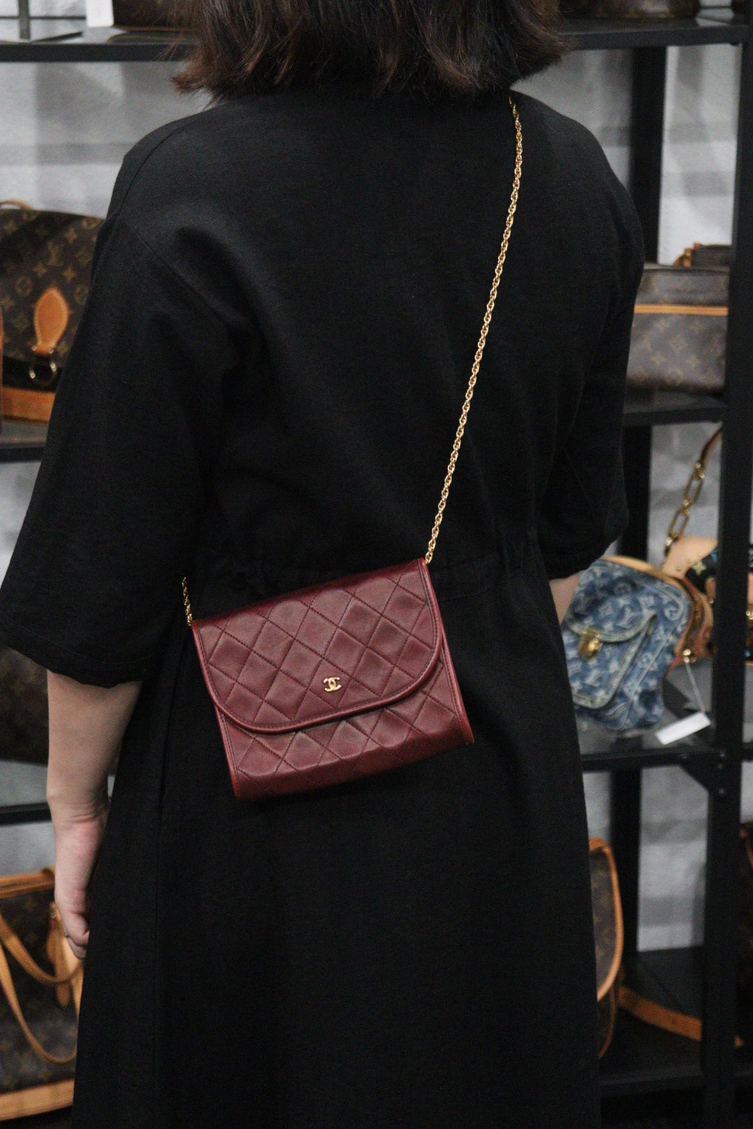 Rank AB ｜ CHANEL Mini Coco Mark Matrasse Lambskin Chain Shoulder Bag ｜V23080608