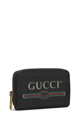 Gucci, Black Leather Logo Compact Wallet, Black