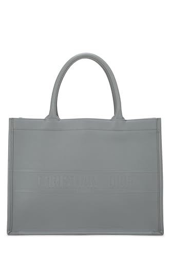 Dior,  Grey Embossed Calfskin Book Tote Medium, Grey