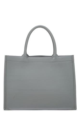 Dior,  Grey Embossed Calfskin Book Tote Medium, Grey