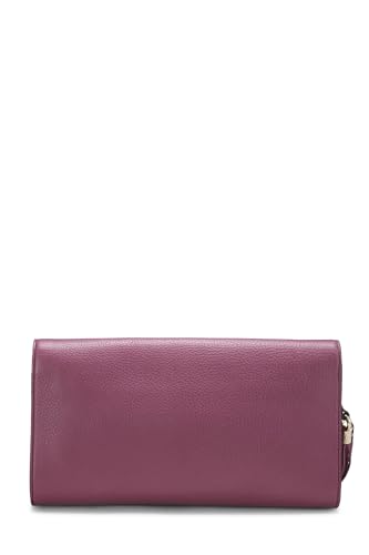 Gucci, Purple Grained Leather Soho Clutch, Purple