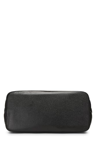 Chanel,  Black Quilted Caviar Medallion Tote, Black