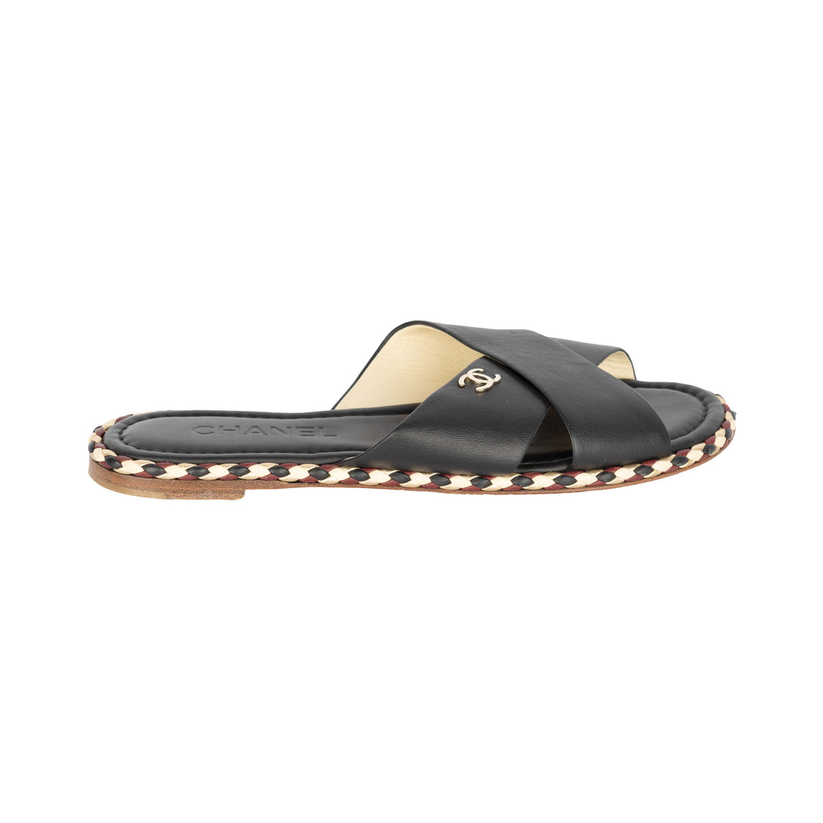Chanel Lambskin Braided Mule Sandals  - '10s