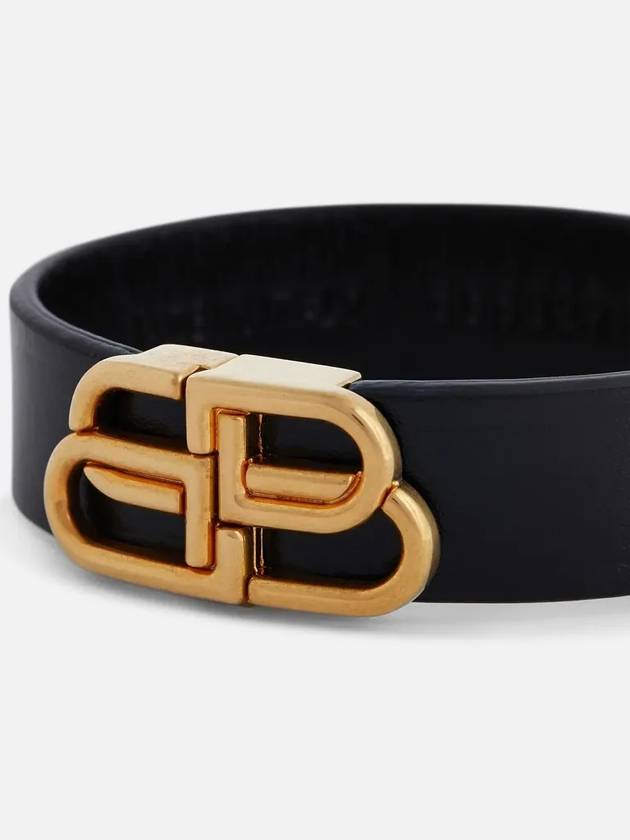 Luxury Balenciaga  BB Slim Cuff Bracelet Black